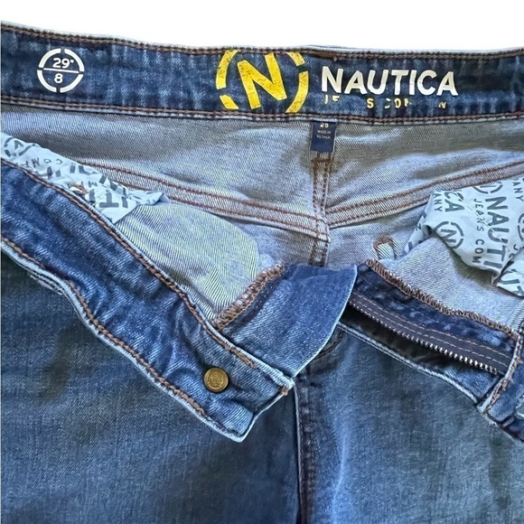 High Waisted Nautica Jean Shorts Cutoff Mom Jeans  Size 8 Waist 29 Stretch Denim - Picture 2 of 9